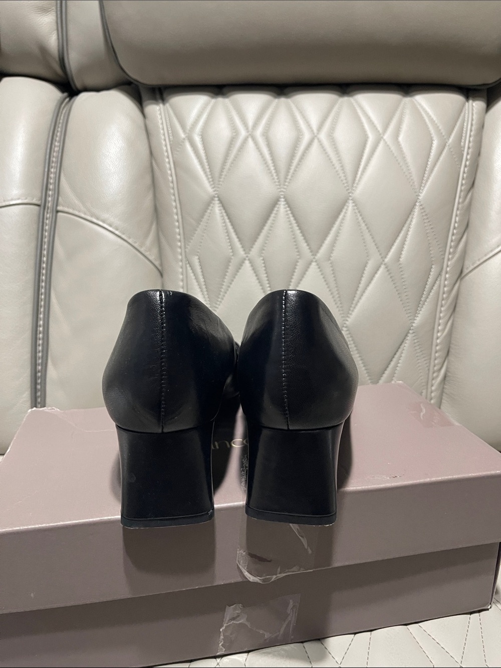 Franco Sarto Black Pointed-Toe Block Heel Pumps - Picture 7 of 12